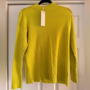 Adyson Parker Bright Yellowish/ Lime Ribbed Mock Neck Sweater Size S